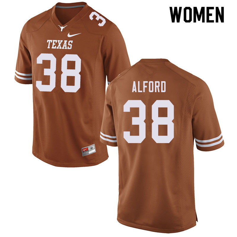 Women #38 Parker Alford Texas Longhorns College Football Jerseys Sale-Orange